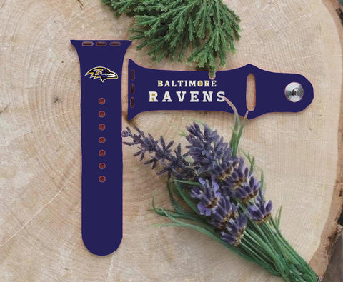 Baltimore Ravens Logo NFL Sport Silicone Compatible with Apple Watch Bands