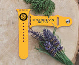 Brooklyn Nets Logo NBA Sport Silicone Compatible with Apple Watch Bands