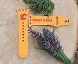 Calgary Flames Logo NHL Sport Silicone Compatible with Apple Watch Bands