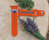 Edmonton Oilers Logo NHL Sport Silicone Compatible with Apple Watch Bands