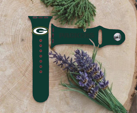 Green Bay Packers Logo NFL Sport Silicone Compatible with Apple Watch Bands