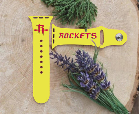 Houston Rockets Logo NBA Sport Silicone Compatible with Apple Watch Bands