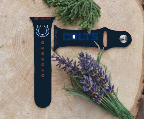 Indianapolis Colts Logo NFL Sport Silicone Compatible with Apple Watch Bands