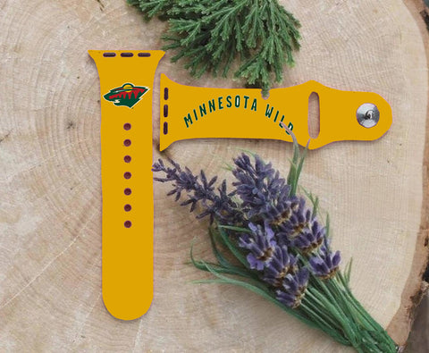 Minnesota Wild Logo NHL Sport Silicone Compatible with Apple Watch Bands