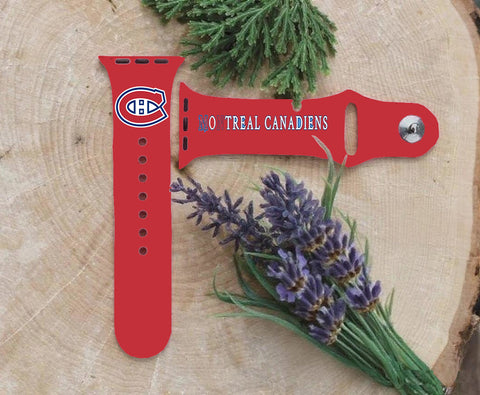 Montreal Canadiens Logo NHL Sport Silicone Compatible with Apple Watch Bands