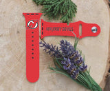 New Jersey Devils Logo NHL Sport Silicone Compatible with Apple Watch Bands