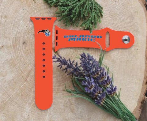 Orlando Magic Logo NBA Sport Silicone Compatible with Apple Watch Bands