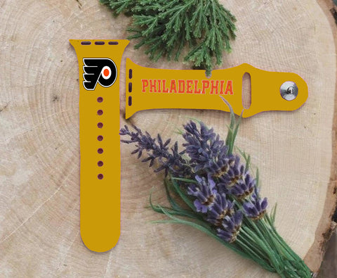 Philadelphia Flyers Logo NHL Sport Silicone Compatible with Apple Watch Bands