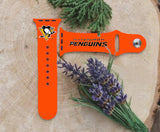 Pittsburgh Penguins Logo NHL Sport Silicone Compatible with Apple Watch Bands