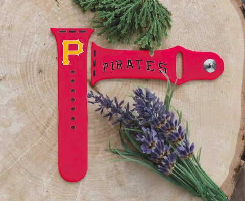Pittsburgh Pirates Logo MLB Sport Silicone Compatible with Apple Watch Bands