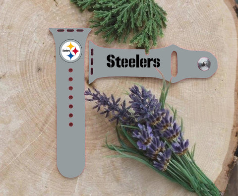 Pittsburgh Steelers Logo NFL Sport Silicone Compatible with Apple Watch Bands