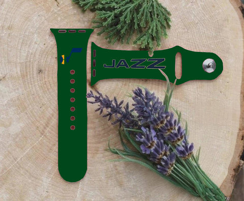 Utah Jazz Logo NBA Sport Silicone Compatible with Apple Watch Bands