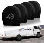 Miami Dolphins NFL Tire Covers Set of 4 or 2 for RV Wheel Trailer Camper Motorhome