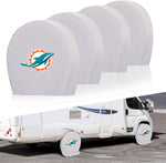 Miami Dolphins NFL Tire Covers Set of 4 or 2 for RV Wheel Trailer Camper Motorhome