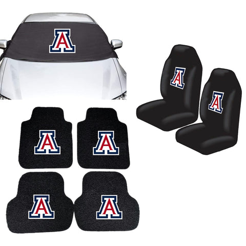 Arizona Wildcats NCAA Car Front Windshield Cover Seat Cover Floor Mats