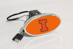 Illinois Fighting Illini NCAA Hitch Cover LED Brake Light for Trailer