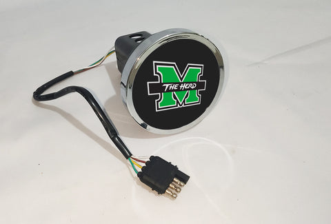Marshall Thundering Herd NCAA Hitch Cover LED Brake Light for Trailer