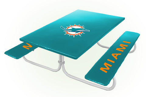 Miami Dolphins NFL Picnic Table Bench Chair Set Outdoor Cover