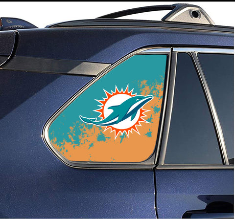 Miami Dolphins NFL Rear Side Quarter Window Vinyl Decal Stickers Fits Toyota Rav4
