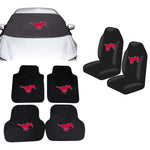 SMU Mustangs NCAA Car Front Windshield Cover Seat Cover Floor Mats