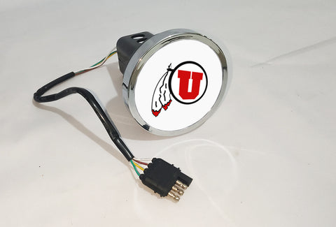 Utah Runnin' Utes NCAA Hitch Cover LED Brake Light for Trailer